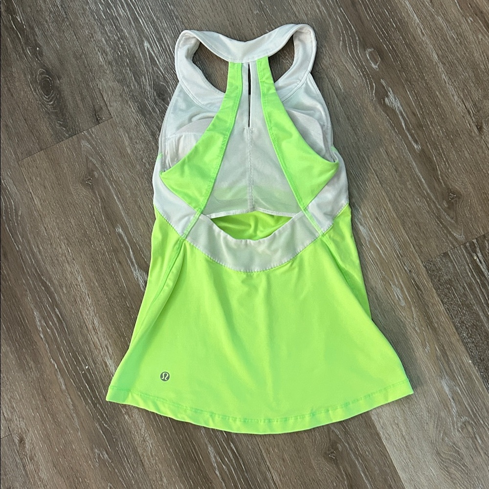 Lululemon Women's Neon Green Swim Top - Picture 2 of 3